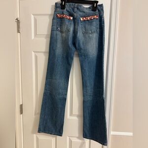 Roberto Cavalli Blue Jeans with Floral Pocket Detail